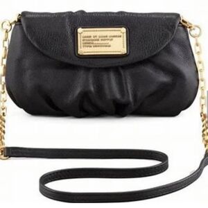 Marc by Marc Jacobs Black Leather Crossbody with Gold Hardware